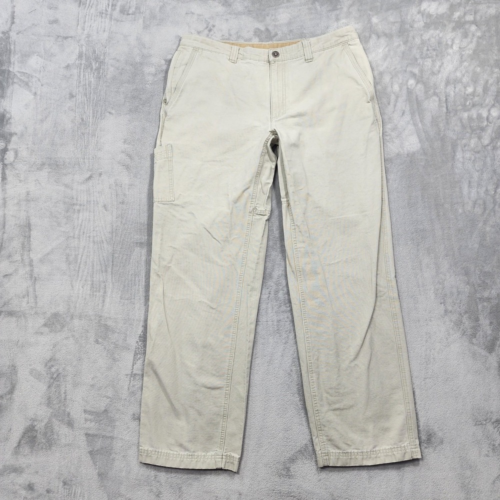 Columbia Pants Mens 36x32 Beige Relaxed Fit Ridge‎ Canvas Cargo Outdoor Workwear